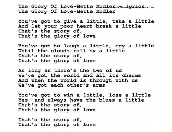 The Glory of Love en Lyrics [Mel Tormé]