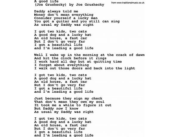 The Good Life en Lyrics [Casey James]