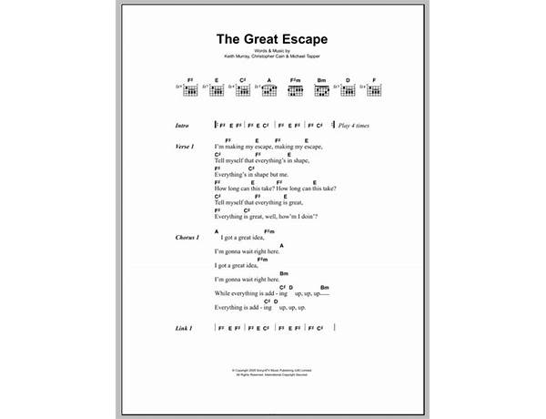 The Great Escape en Lyrics [Nerve End]