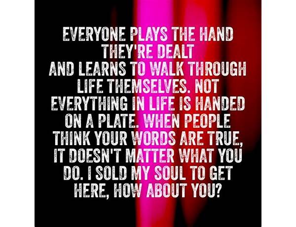 The Hand We\'re Dealt en Lyrics [Lower Class Brats]