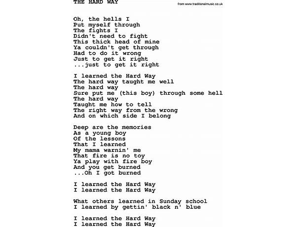 The Hard Way en Lyrics [Joe Bonamassa]