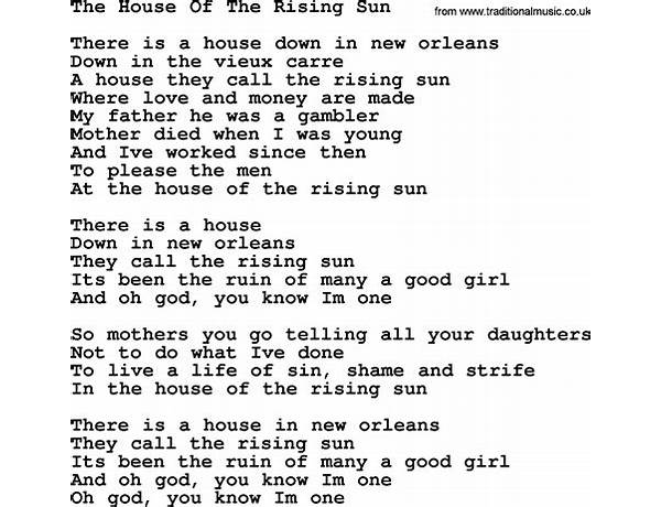 The House of the Rising Sun en Lyrics [Sam Cohen]