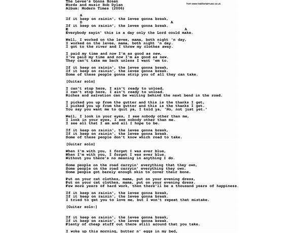 The Levee en Lyrics [The Other Favorites]