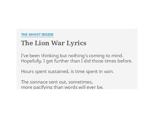 The Lion War en Lyrics [The Ghost Inside]