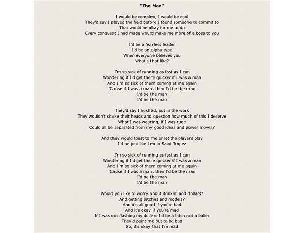 The Man pl Lyrics [Taylor Swift]