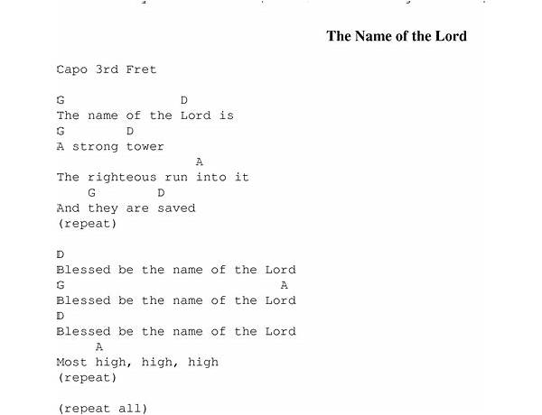 The Name of the Lord en Lyrics [Mylon LeFevre]