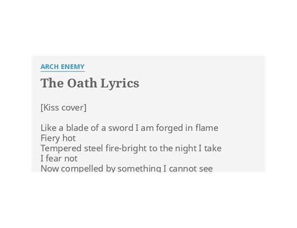 The Oath en Lyrics [Eye of The Enemy]