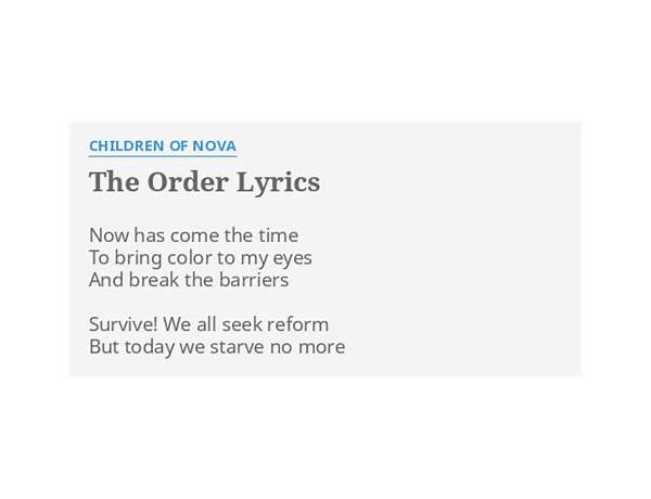 The Order en Lyrics [Xoveir]