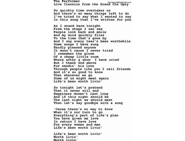 The Performer en Lyrics [Marty Robbins]