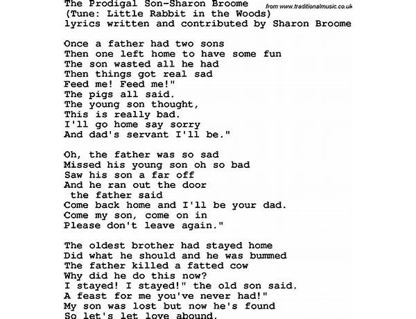 The Prodigal Son en Lyrics [Ry Cooder]