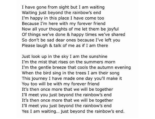 The Rainbow\'s End en Lyrics [Linda Eder]