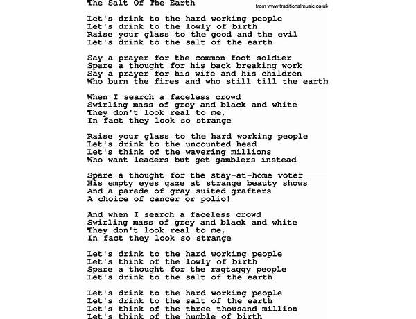 The Salt of the Earth en Lyrics [Joan Baez]