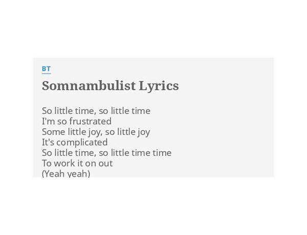 The Somnambulist I en Lyrics [Shrouded Serenity]