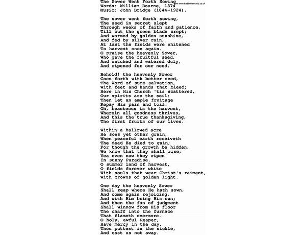 The Sower en Lyrics [Richard Jensen]