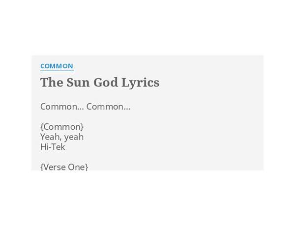 The Sun God en Lyrics [Hi-Tek]