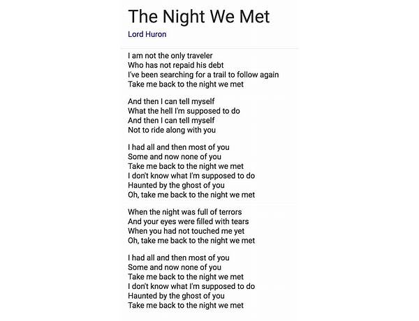 The Time: Night en Lyrics [El Guapo]
