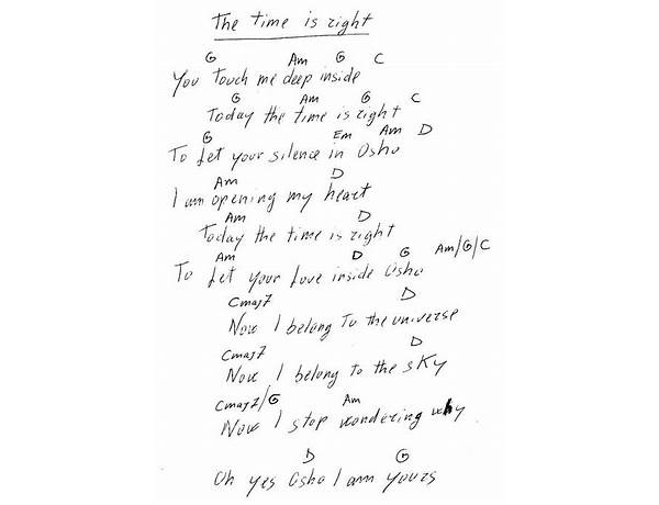 The Time Is Right en Lyrics [Kavana]