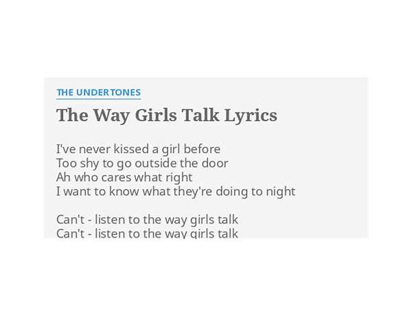 The Way Girls Talk en Lyrics [The Undertones]