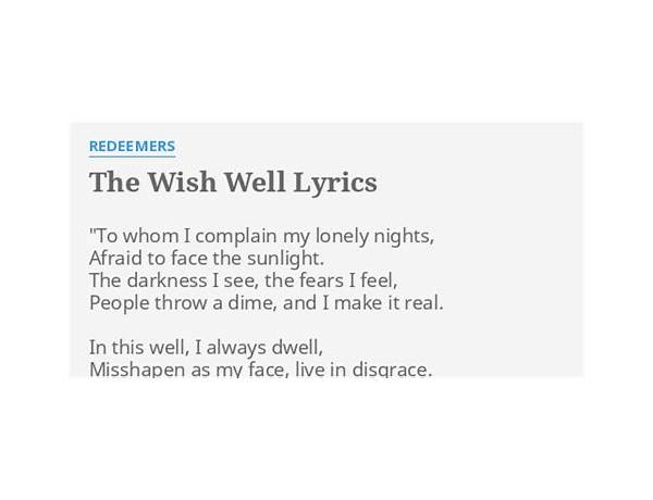 The Wish Well en Lyrics [Redeemers]