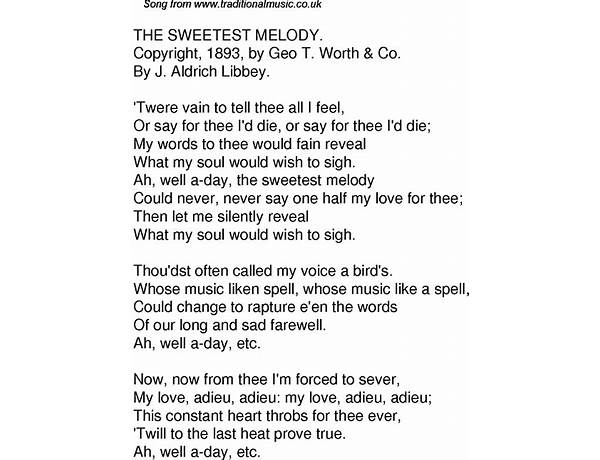 The sweetest melody en Lyrics [Jane Museum]