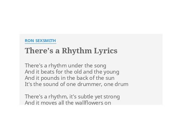 There\'s a Rhythm en Lyrics [Ron Sexsmith]