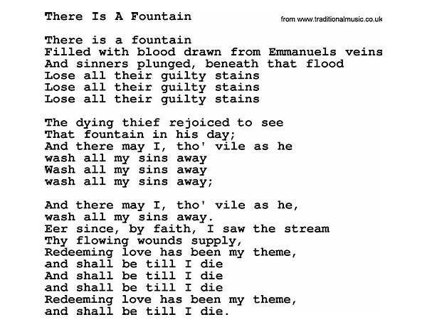 There is a Fountain en Lyrics [Jodee Lewis]