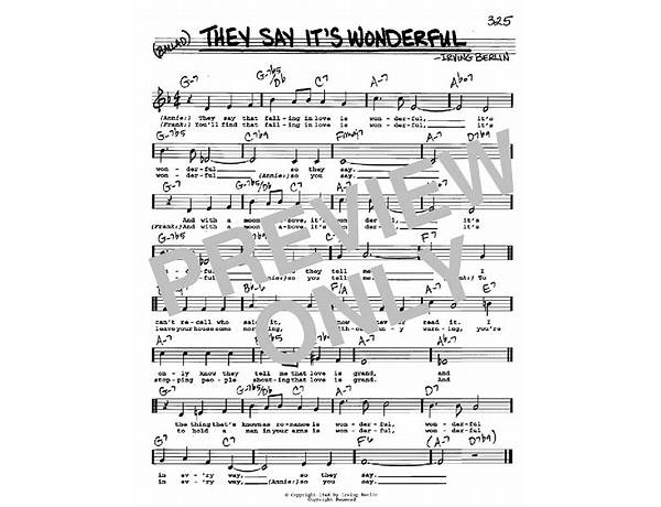 They Say It\'s Wonderful en Lyrics [Perry Como]