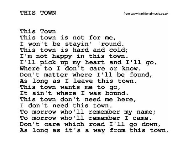 This Town en Lyrics [J.J. Cale]