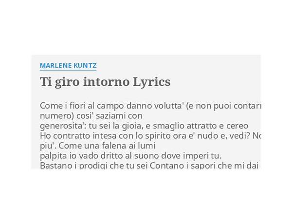 Ti Giro Intorno it Lyrics [Marlene Kuntz]