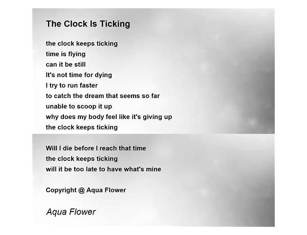 Ticking Clock en Lyrics [Zane Brune]