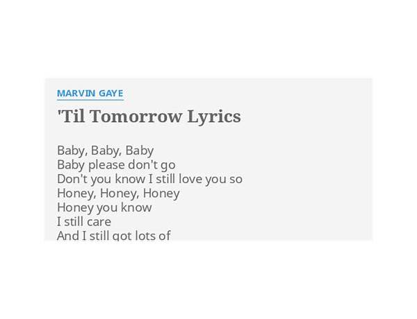 Till Tomorrow en Lyrics [Dougie MacLean]