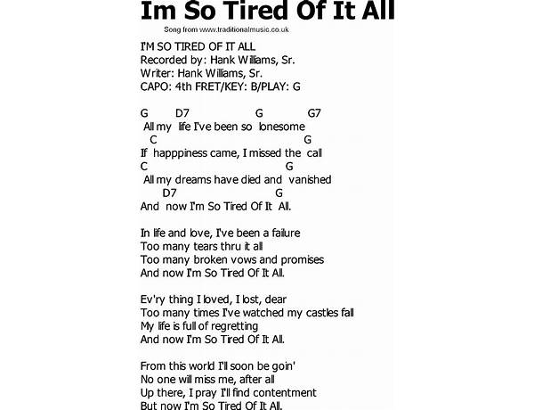 Tired Of It All en Lyrics [Twizsoul]