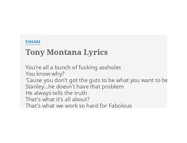 Tony Montana en Lyrics [Esham]