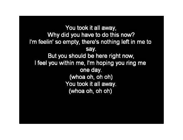 Took It All Away en Lyrics [N-Dubz]