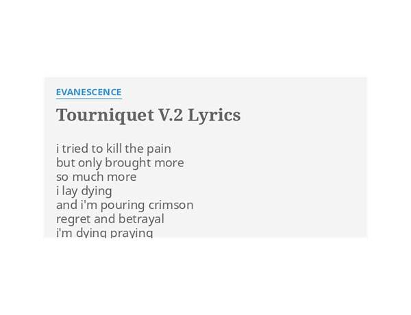 Tourniquet V.2 en Lyrics [Evanescence]