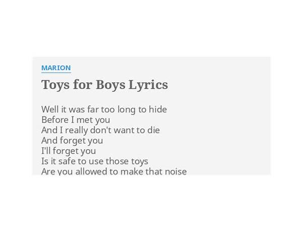 Toys For Boys en Lyrics [Marion]