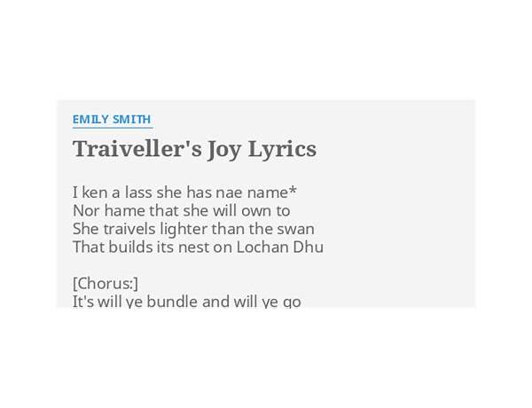 Traiveller\'s Joy en Lyrics [Emily Smith]