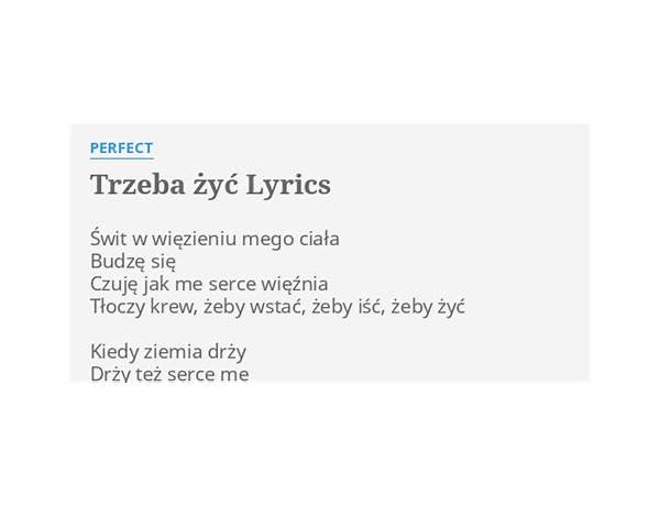 Trzeba żyć pl Lyrics [Perfect]