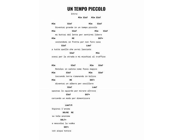 Un tempo piccolo it Lyrics [Tiromancino]