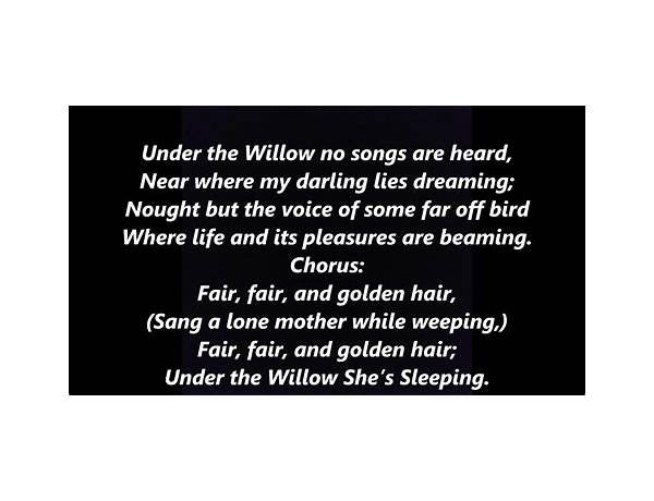 Under the Willow She\'s Sleeping en Lyrics [Stephen Foster]