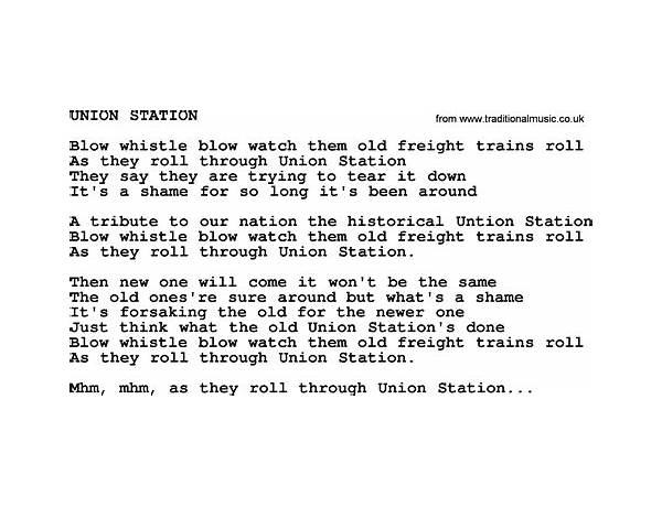 Union Station en Lyrics [Generic Tha Character]