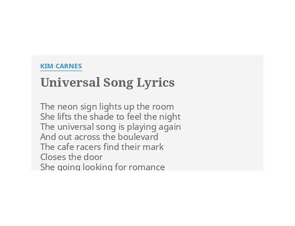 Universal Song en Lyrics [Waltari]