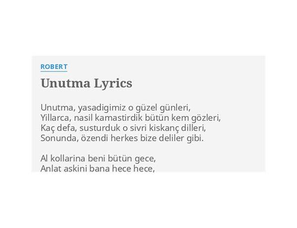 Unutma tr Lyrics [Rapzan Belâgat]