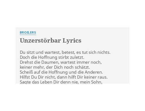 Unzerstörbar de Lyrics [Umse]