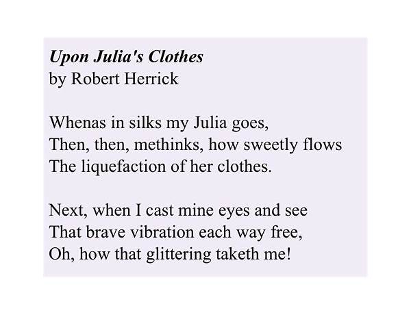 Upon Julia\'s Clothes en Lyrics [John Corigliano]