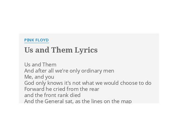 Us and Them en Lyrics [Pink Floyd]