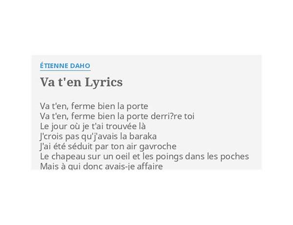 Va-t\'en fr Lyrics [Étienne Daho]