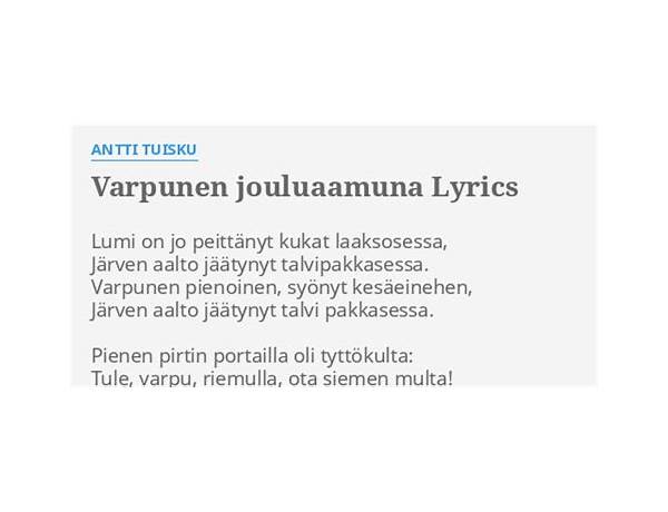 Varpunen Jouluaamuna fi Lyrics [Tarja]