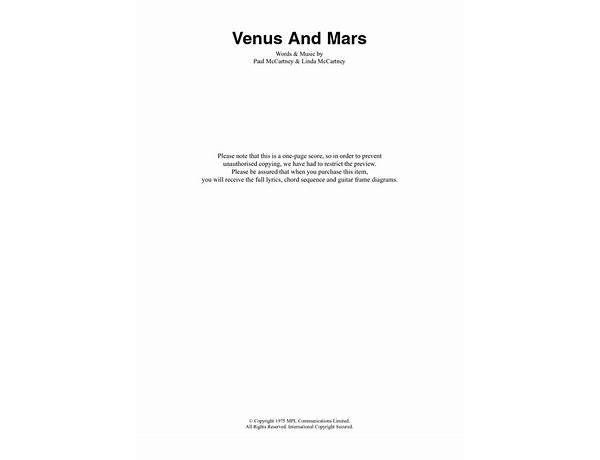 Venus und Mars de Lyrics [Laura Wilde]