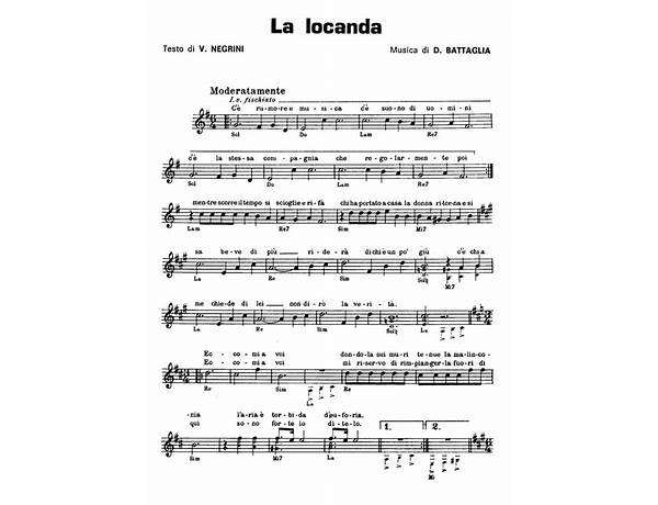 Verso La Locanda it Lyrics [Quella Vecchia Locanda]